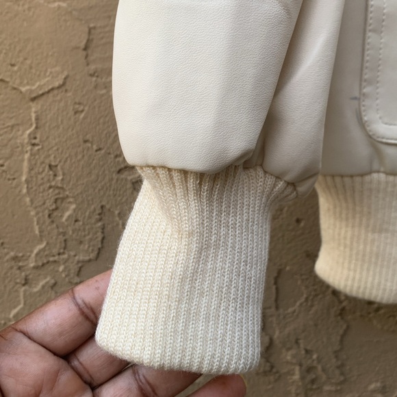 NWOT Wanwest Women’s Leather Bomber Jacket - Sz XL - Picture 3 of 5